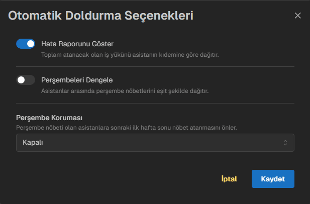 Otomatik Doldurma Seçenekleri